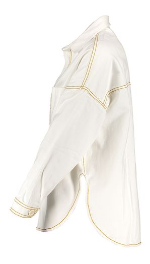 Witte jeansjas met bruine details Jacky Dune Ma Poesie