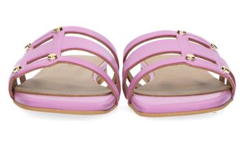 Paars slippers met goudkleurige studs Lauren March23