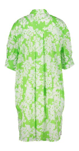Groene katoenen hemdjurk met witte print Rosso35