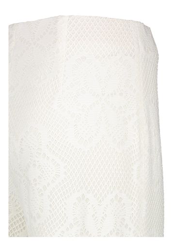 Lange witte broek in broderie Elaine Raffaello