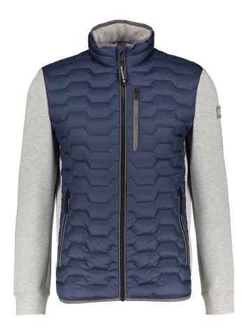 Donkerblauwe jas met grijze sweatermouwen Ms Capri Milestone