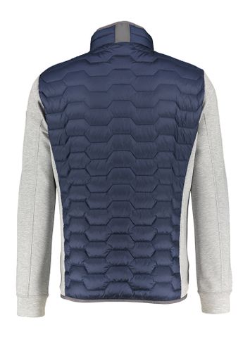 Donkerblauwe jas met grijze sweatermouwen Ms Capri Milestone