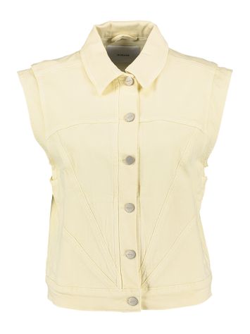 Pastelgeel mouwloos jeansjasje Homage