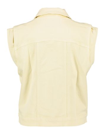 Pastelgeel mouwloos jeansjasje Homage