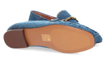 Jeansblauwe instappers met goudkleurig detail Bibi Lou