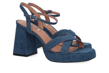 Jeankleurige sandalen met blokhak Bibi Lou