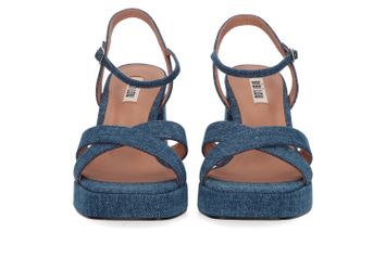 Jeankleurige sandalen met blokhak Bibi Lou