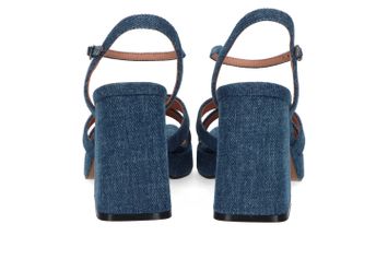 Jeankleurige sandalen met blokhak Bibi Lou