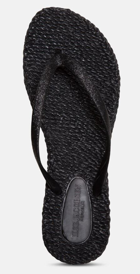 Flip Flop With Glitter - Black Ilse Jacobsen 