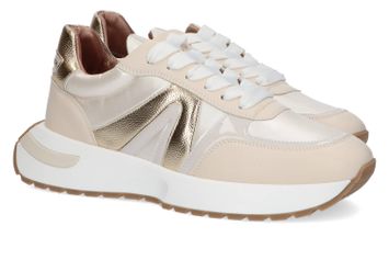 Beige sneakers met goudkleurige details en dikke zool Alexander Smith