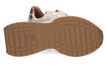 Beige sneakers met goudkleurige details en dikke zool Alexander Smith