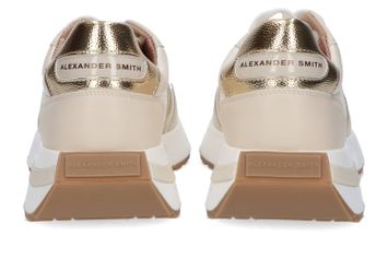 Beige sneakers met goudkleurige details en dikke zool Alexander Smith