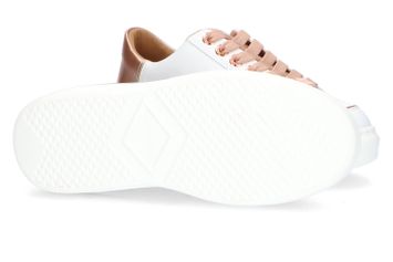 Witte lederen lage sneaker met rose gouden details Lancaster Woman Alexander Smith