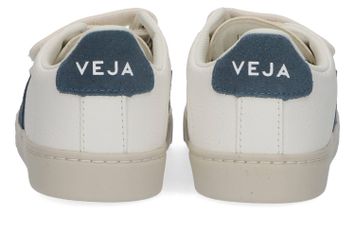 Witte lage sneakers met lichtblauwe details en velcro Esplar Veja