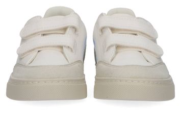 Witte sneakers met blauwe details en velcro Veja