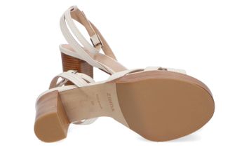 Ecru sandalen met blokhak Madras Zinda