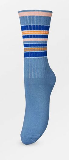 Cornet blue gestreepte glitter sokken Beck Sondergaard