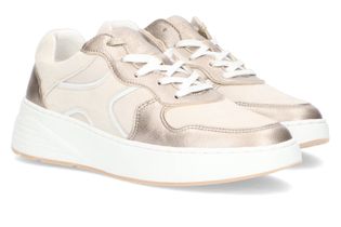 Cycleur de Luxe Beige sneakers met gouden accenten