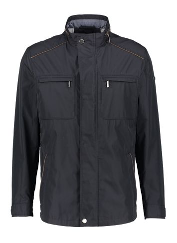 Donkerblauwe jas met rits Bugatti 