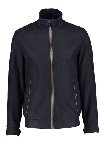 Donkerblauwe jas met rits Bugatti