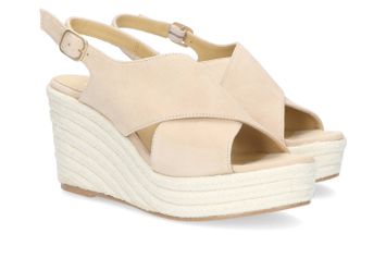 Beige teach suede sleehak CTWLK
