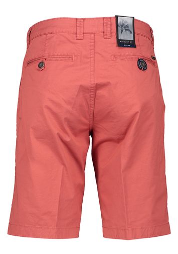 Roodkleurige katoenen short Bugatti