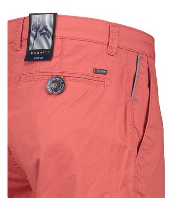 Roodkleurige katoenen short Bugatti