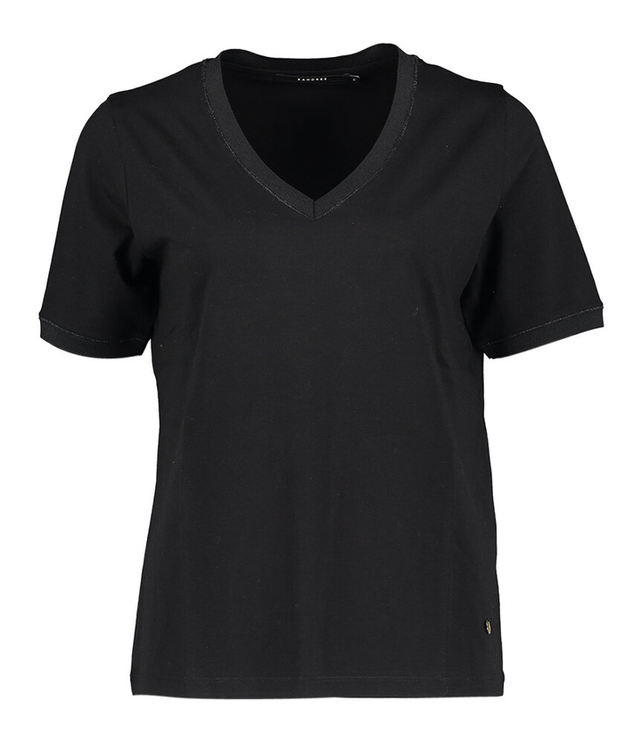 Zwarte t-shirt met V-hals Floy Xandres