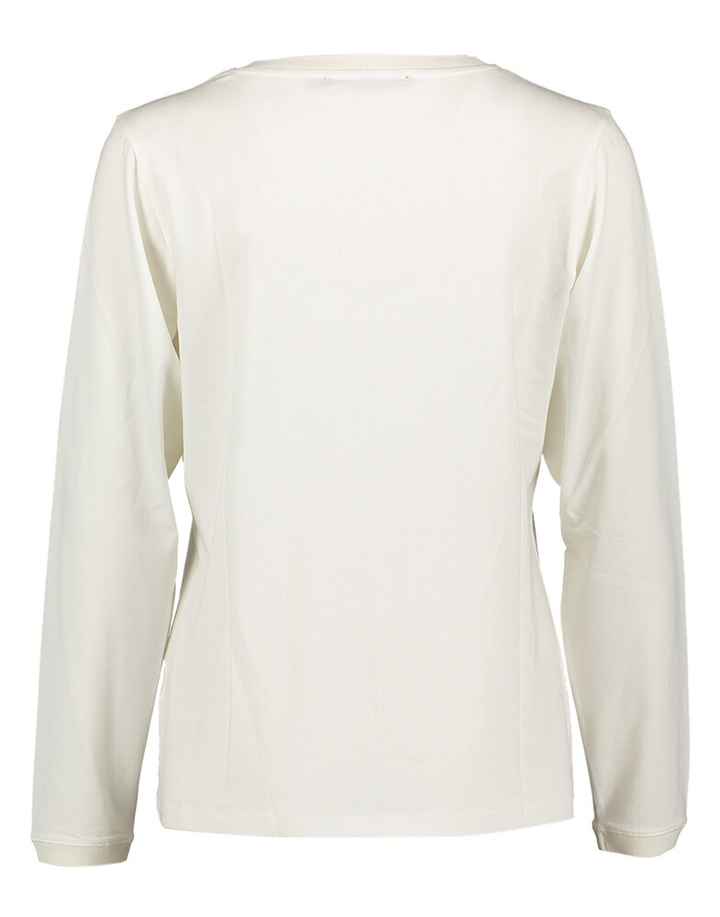 Ecru t-shirt met V-hals en lange mouwen Franki Xandres