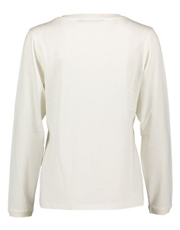 Ecru t-shirt met V-hals en lange mouwen Franki Xandres