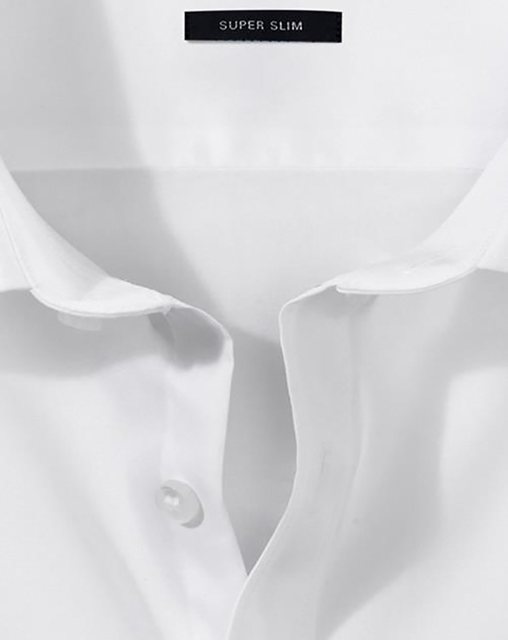 Wit katoenen hemd ( super slim fit) en extra lange mouwen Olymp