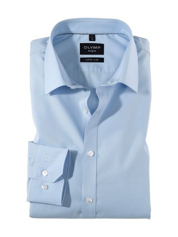 Lichtblauw katoenen hemd ( super slim fit) en extra lange mouwen Olymp