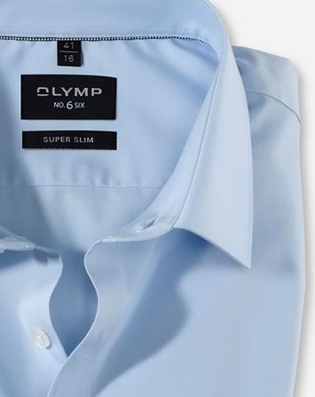 Lichtblauw katoenen hemd ( super slim fit) en extra lange mouwen Olymp