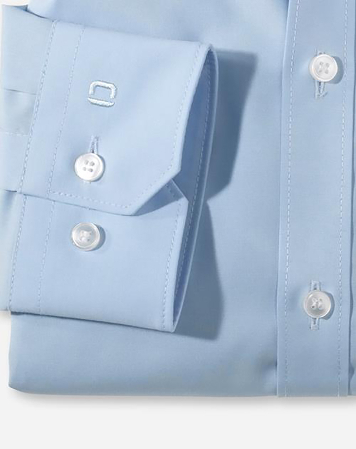 Lichtblauw katoenen hemd ( super slim fit) en extra lange mouwen Olymp