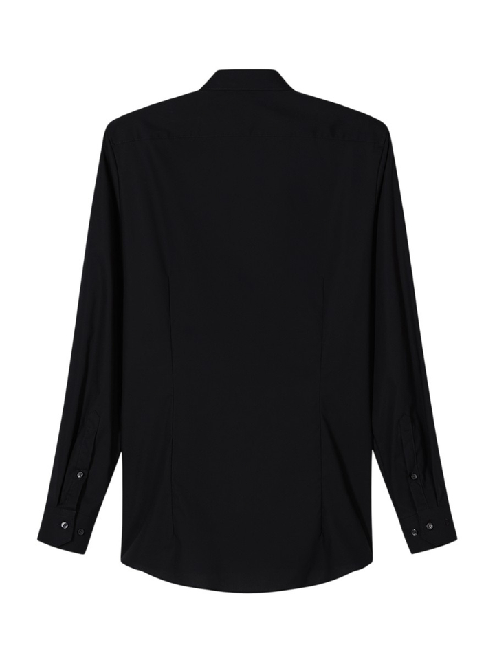 Zwart katoenen hemd (super slim fit) en extra lange mouwen Olymp