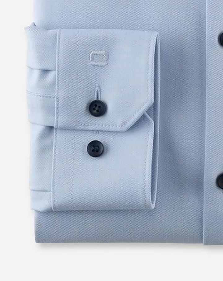 Lichtblauwe katoenen hemd ( super slim fit) en lange mouwen Olymp