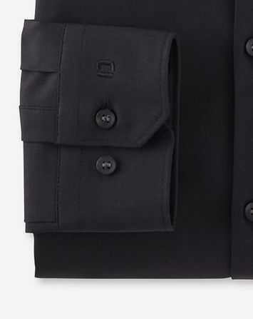 Zwart katoenen hemd ( super slim fit ) en lange mouwen olymp 