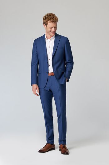 Donkerblauwe blazer met zwarte knoopsluiting Roy Robson 