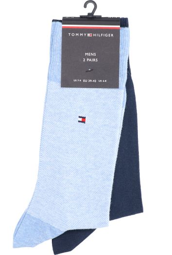 2-pack blauwkleurige kousen Tommy Hilfiger