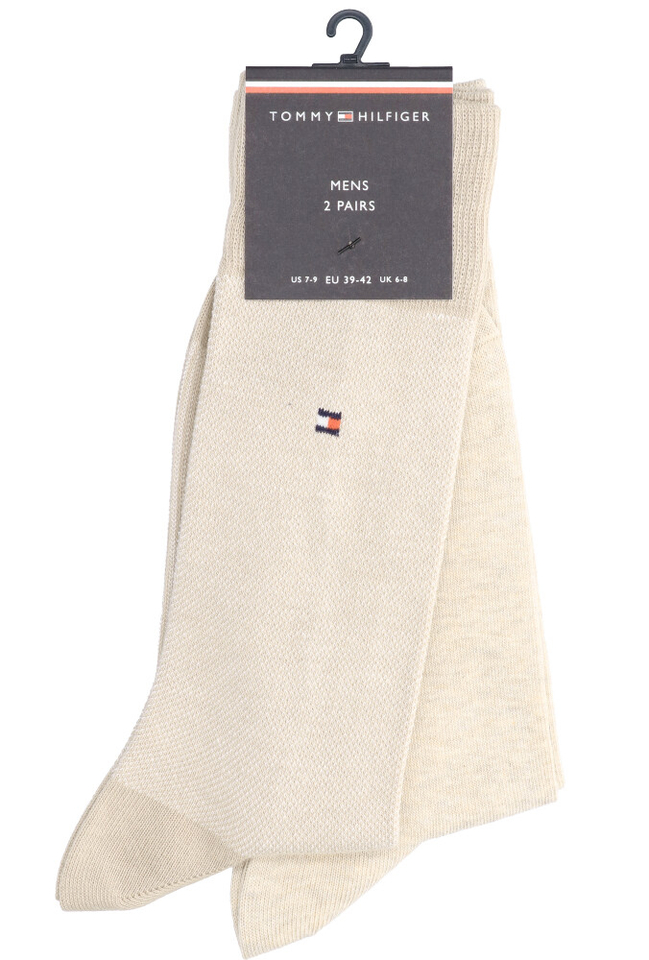 2-pack beige kousen Tommy Hilfiger