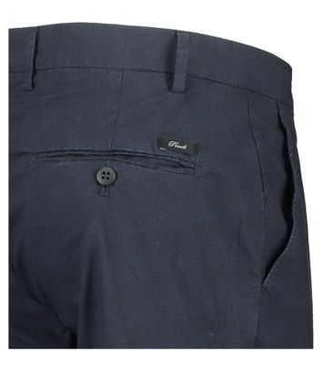 donkerblauwe geklede geruite broek Powell 