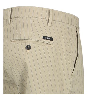 Beige geklede broek met blauwe streep Powell