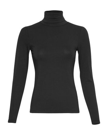 Zwarte t-shirt met lange mouwen en rolkraag MSCH 