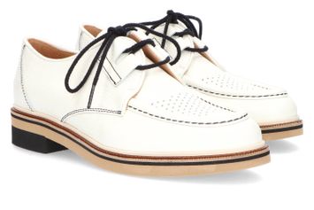Ecru kleurige veterschoen met zware accenten Pertini