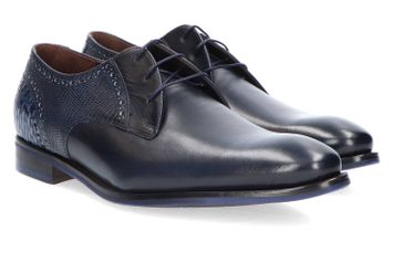 Donkerblauwe geklede veterschoenen Floris Van Bommel
