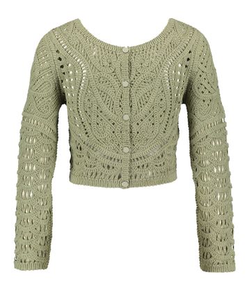 Groene gehaakte pull met boothals Marc BA&SH