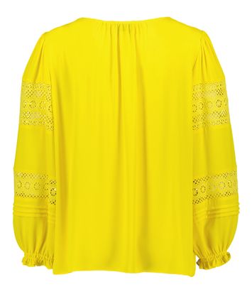 Gele bloes met lange mouwen in kant Joseph Ribkoff