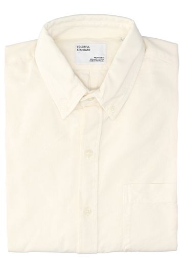 Ivory white katoenen hemd ( regular fit) met lange mouwen Colorful Standard