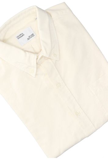 Ivory white katoenen hemd ( regular fit) met lange mouwen Colorful Standard