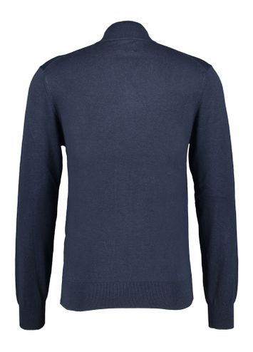 Donkerblauwe katoenen pull met korte rits Hackett